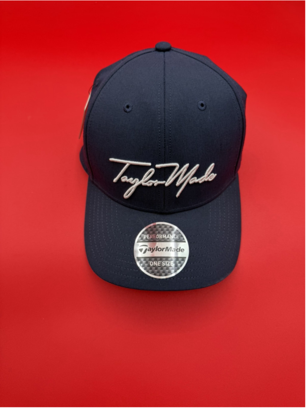NEW TaylorMade Script Seeker 2023 Adjustable Hat Cap - Navy Blue And White